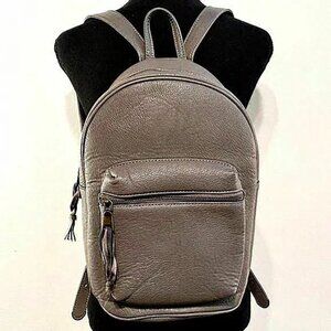 G.H. Bass & Co. Gray Dome Pebbled Faux Leather Backpack
